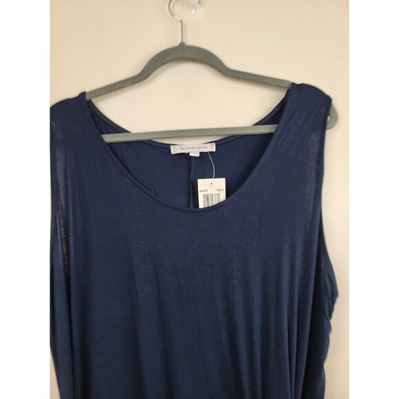 The Vanity Room Womens Dress Size 2X Navy Knot Front Hi-Low Sleeveless Jersey - Picture 3 of 9